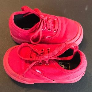 Vans Toddler Size 4 Red Monochrome Shoes
